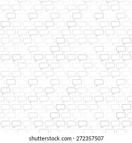 Seamless Vector Pattern. Gray And White Texture With Comment Speech Bubble Outline Icon Pattern