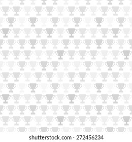 Seamless vector pattern. Gray and white texture with trophy icon pattern