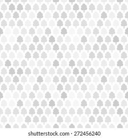 Seamless vector pattern. Gray and white texture with tree icon pattern