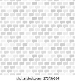 Seamless Vector Pattern. Gray And White Texture With Comment Speech Bubble Icon Pattern