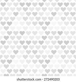 Seamless vector pattern. Gray and white texture with heart icon pattern