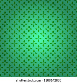 Seamless vector pattern in green color. Floral background.
