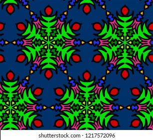 Seamless vector pattern with green fir trees and Christmas toys.
Seamless pattern for Christmas holiday and winter time. 