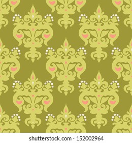 Seamless Vector Pattern Green Lily