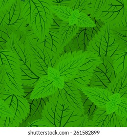 seamless vector pattern green nettle