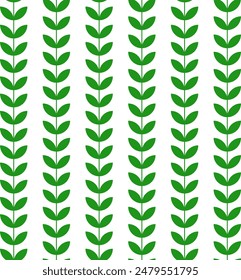 Seamless vector pattern of green plant upside down on white background