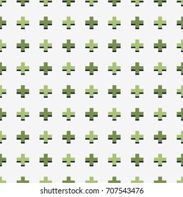 Seamless vector pattern with green pluses