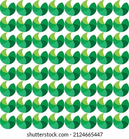 Seamless vector pattern. Green teardrop element on a white background.