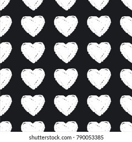 Seamless vector pattern grunge post stamp heart