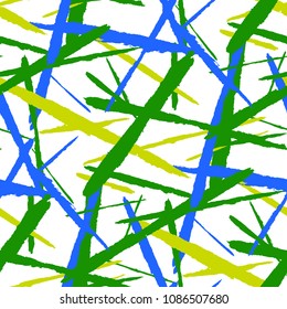 Seamless Vector Pattern. Grunge Texture with Brush Strokes for Plaid, Fabric, Blanket. Trendy Background in Modern Style. Noisy Seamless Texture.