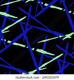 Seamless Vector Pattern. Grunge Texture with Dry Brush Strokes for Print, Curtain, Tablecloth. Trendy Background in Modern Style. Noisy Seamless Texture.