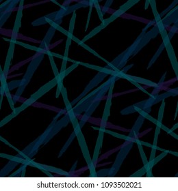 Seamless Vector Pattern. Grunge Texture with Dry Brush Strokes for Textile, Fabric, Blanket. Trendy Background in Modern Style. Noisy Seamless Texture.