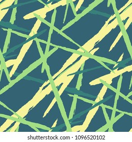 Seamless Vector Pattern. Grunge Texture with Dry Brush Strokes for Plaid, Cloth, Blanket. Trendy Background in Modern Style. Noisy Seamless Texture.
