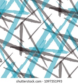 Seamless Vector Pattern. Grunge Texture with Dry Brush Strokes for Calico, Chintz, Cotton. Trendy Background in Modern Style. Noisy Seamless Texture.