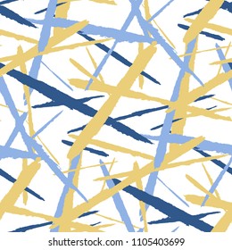 Seamless Vector Pattern. Grunge Texture with Brush Strokes for Wallpaper, Curtain, Shirt. Trendy Background in Modern Style. Noisy Seamless Texture.