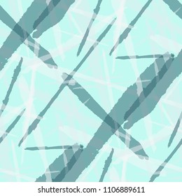 Seamless Vector Pattern. Grunge Texture with Dry Brush Strokes for Plaid, Fabric, Blanket. Trendy Background in Modern Style. Noisy Seamless Texture.