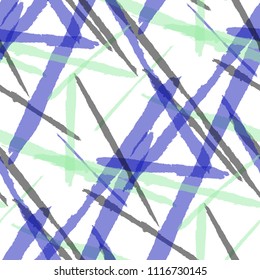 Seamless Vector Pattern. Grunge Texture with Dry Brush Strokes for Print, Wrapping, Cotton. Trendy Background in Modern Style. Noisy Seamless Texture.