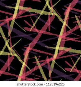 Seamless Vector Pattern. Grunge Texture with Dry Brush Strokes for Print, Curtain, Tablecloth. Trendy Background in Modern Style. Noisy Seamless Texture.