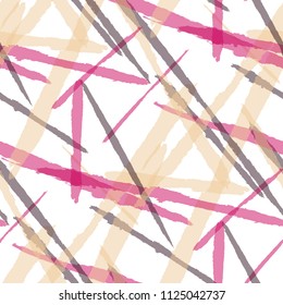 Seamless Vector Pattern. Grunge Texture with Dry Brush Strokes for Print, Wrapping, Tablecloth. Trendy Background in Modern Style. Noisy Seamless Texture.