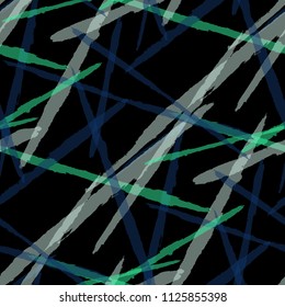 Seamless Vector Pattern. Grunge Texture with Brush Strokes for Calico, Wrapping, Cotton. Trendy Background in Modern Style. Noisy Seamless Texture.
