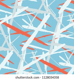 Seamless Vector Pattern. Grunge Texture with Brush Strokes for Wallpaper, Cloth, Shirt. Trendy Background in Modern Style. Noisy Seamless Texture.