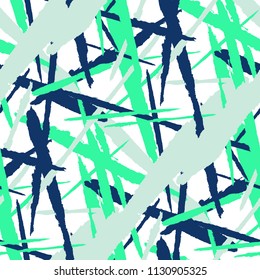 Seamless Vector Pattern. Grunge Texture with Dry Brush Strokes for Calico, Chintz, Cotton. Trendy Background in Modern Style. Noisy Seamless Texture.