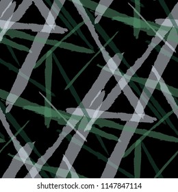 Seamless Vector Pattern. Grunge Texture with Dry Brush Strokes for Wallpaper, Cloth, Shirt. Trendy Background in Modern Style. Noisy Seamless Texture.