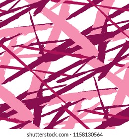 Seamless Vector Pattern. Grunge Texture with Brush Strokes for Plaid, Cloth, Shirt. Trendy Background in Modern Style. Noisy Seamless Texture.