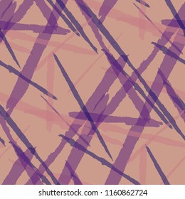 Seamless Vector Pattern. Grunge Texture with Brush Strokes for Plaid, Cloth, Blanket. Trendy Background in Modern Style. Noisy Seamless Texture.