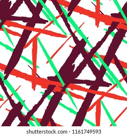 Seamless Vector Pattern. Grunge Texture with Dry Brush Strokes for Calico, Wrapping, Cotton. Trendy Background in Modern Style. Noisy Seamless Texture.