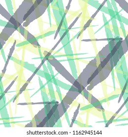 Seamless Vector Pattern. Grunge Texture with Brush Strokes for Plaid, Cloth, Shirt. Trendy Background in Modern Style. Noisy Seamless Texture.