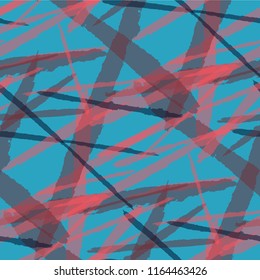 Seamless Vector Pattern. Grunge Texture with Dry Brush Strokes for Calico, Wrapping, Cotton. Trendy Background in Modern Style. Noisy Seamless Texture.