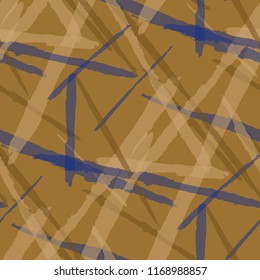 Seamless Vector Pattern. Grunge Texture with Dry Brush Strokes for Calico, Wrapping, Cotton. Trendy Background in Modern Style. Noisy Seamless Texture.