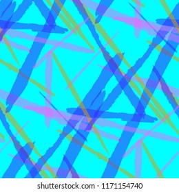 Seamless Vector Pattern. Grunge Texture with Dry Brush Strokes for Calico, Wrapping, Cotton. Trendy Background in Modern Style. Noisy Seamless Texture.