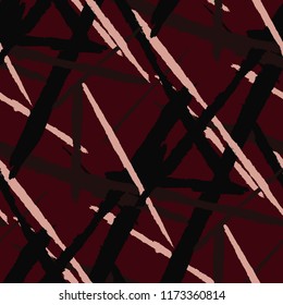 Seamless Vector Pattern. Grunge Texture with Dry Brush Strokes for Wallpaper, Curtain, Shirt. Trendy Background in Modern Style. Noisy Seamless Texture.