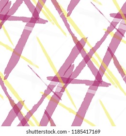 Seamless Vector Pattern. Grunge Texture with Dry Brush Strokes for Plaid, Cloth, Blanket. Trendy Background in Modern Style. Noisy Seamless Texture.