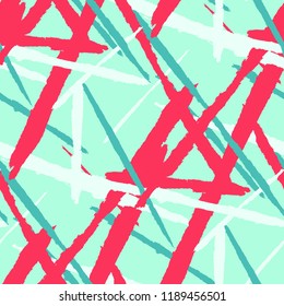 Seamless Vector Pattern. Grunge Texture with Brush Strokes for Print, Wrapping, Cotton. Trendy Background in Modern Style. Noisy Seamless Texture.