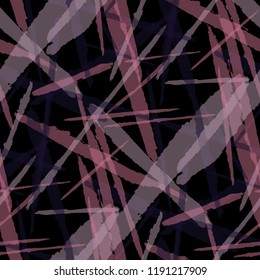 Seamless Vector Pattern. Grunge Texture with Brush Strokes for Wallpaper, Curtain, Shirt. Trendy Background in Modern Style. Noisy Seamless Texture.