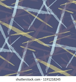 Seamless Vector Pattern. Grunge Texture with Brush Strokes for Wallpaper, Curtain, Shirt. Trendy Background in Modern Style. Noisy Seamless Texture.