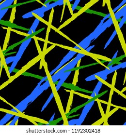 Seamless Vector Pattern. Grunge Texture with Dry Brush Strokes for Plaid, Cloth, Shirt. Trendy Background in Modern Style. Noisy Seamless Texture.