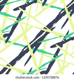 Seamless Vector Pattern. Grunge Texture with Dry Brush Strokes for Wallpaper, Cloth, Shirt. Trendy Background in Modern Style. Noisy Seamless Texture.