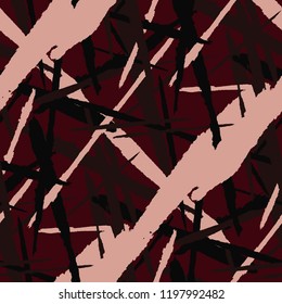 Seamless Vector Pattern. Grunge Texture with Brush Strokes for Calico, Wrapping, Cotton. Trendy Background in Modern Style. Noisy Seamless Texture.