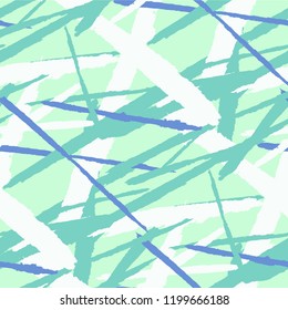 Seamless Vector Pattern. Grunge Texture with Dry Brush Strokes for Plaid, Cloth, Blanket. Trendy Background in Modern Style. Noisy Seamless Texture.