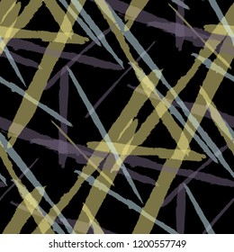 Seamless Vector Pattern. Grunge Texture with Dry Brush Strokes for Wallpaper, Curtain, Tablecloth. Trendy Background in Modern Style. Noisy Seamless Texture.