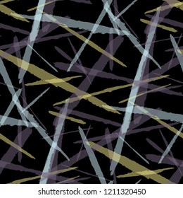 Seamless Vector Pattern. Grunge Texture with Brush Strokes for Plaid, Cloth, Blanket. Trendy Background in Modern Style. Noisy Seamless Texture.