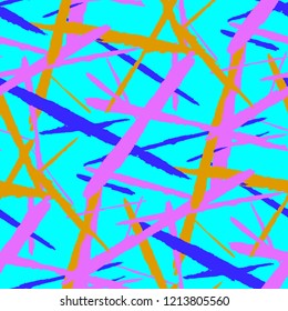 Seamless Vector Pattern. Grunge Texture with Dry Brush Strokes for Wallpaper, Curtain, Shirt. Trendy Background in Modern Style. Noisy Seamless Texture.