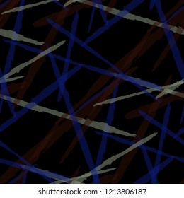 Seamless Vector Pattern. Grunge Texture with Brush Strokes for Print, Wrapping, Cotton. Trendy Background in Modern Style. Noisy Seamless Texture.