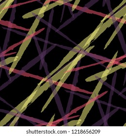 Seamless Vector Pattern. Grunge Texture with Brush Strokes for Calico, Chintz, Cotton. Trendy Background in Modern Style. Noisy Seamless Texture.
