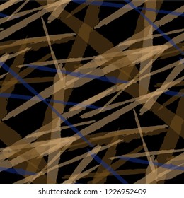 Seamless Vector Pattern. Grunge Texture with Brush Strokes for Calico, Chintz, Cotton. Trendy Background in Modern Style. Noisy Seamless Texture.
