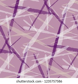 Seamless Vector Pattern. Grunge Texture with Brush Strokes for Plaid, Cloth, Blanket. Trendy Background in Modern Style. Noisy Seamless Texture.